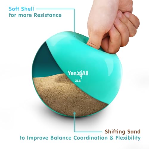 Yes4All Weighted Toning Balls for Exercise, Soft Medicine Balls for Exercise, Pilates, Yoga, Balance, Flexibility, 2-10lbs - color: G. 3lb - Mint, style: A. Smooth