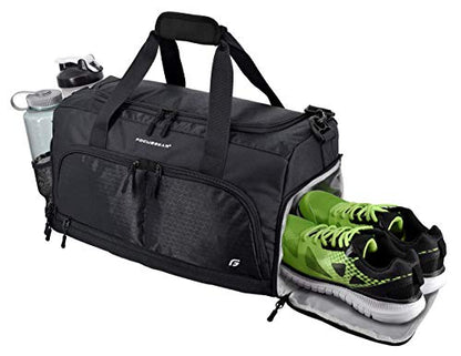 Ultimate Gym Bag 2.0: The Durable Crowdsource Designed Duffel Bag with 10 Optimal Compartments Including Water Resistant Pouch - color: Black, size: Small (15")