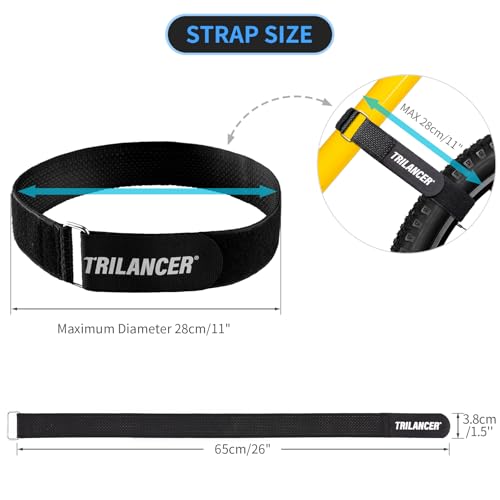 Bike Rack Straps, 2-Pack Trilancer Bike Wheel Stabilizer Strap 26'' x 1.5'' - color: Black, size: 26'' (2 Pcs)