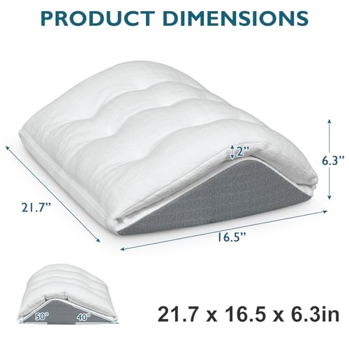 Shinnwa Knee Wedge Pillow, Convertible Knee Pillow for Legs Post Surgery, Knee Support, Leg Elevation, Dual-Layer Memory Foam Triangle Pillow for Back Sleeping, 21.5x16.5x6.3in - size: 21.5" x 16.5"x 6.3"