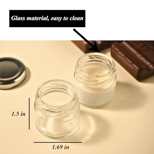 10Pcs Mini Glass Inkwell Ink Bottle Containers with Screw Lids for Calligraphy Oblique Nib Holder Stand Empty Dip Pen Ink Well Jars Desktop Decoration School Gifts(25ml)