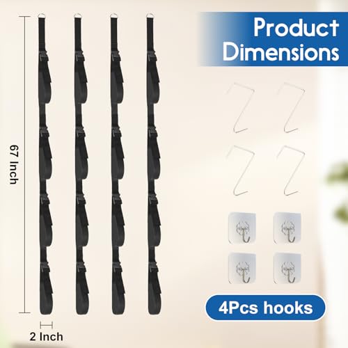 Camping Chair Wall Storage for Garage, Wall Storage Rack, Mounted Organizer System with Quick Release Buckles Space-Saving Garage Storage Hooks for Tents Umbrella Yoga Mats