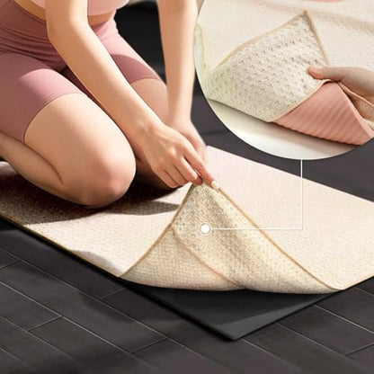 Hot Yoga Mat Towel, Non-Slip Microfiber 28x72in - color: Beige, size: 28 inch X 72 inch