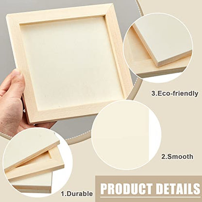Kathfly 48 Pcs 6 x 6" Wood Panel Boards, Unfinished Wood Canvas Panels for Painting Crafts DIY Drawing Pouring Art Projects - size: 6 x 6 inch