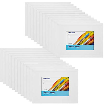 FIXSMITH Canvas Boards for Painting 8x10 Inch, Super Value 24 Pack Paint Canvases, White Blank Canvas Panels, 100% Cotton Primed, Painting Art Supplies - size: 8"×10"