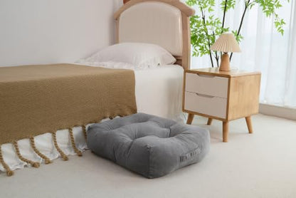 Floor Pillow for Adults, Large Sitting & Meditation Cushion - color: Dark Gray, Square