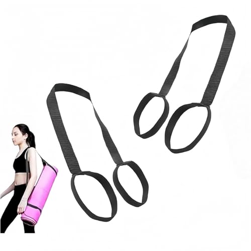 2Pcs Yoga Mat Straps For Carrying - Yoga Mat Elastic Straps,Adjustable Yoga Carrying Strap Holder Straps,Exercise Mat Carrier Strap,Weight Loss Fitness Binding Rope,Exercise and Fitness Accessories