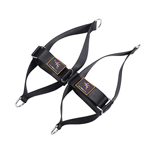 2-Pack Foot Strap for Cable Machine Fitness Attachment Shoe Workout Straps - color: Black 2 Pack