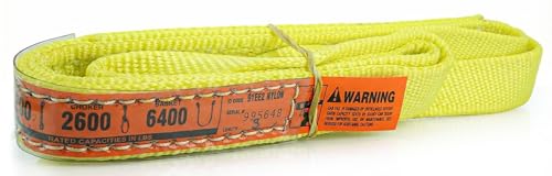 DD Sling 1 Inch x 3 Foot Nylon Lifting Sling – USA Made, 3,200 lb Vertical, 2,600 lb Choker, 6,400 lb Basket – 2-Ply Heavy Duty 900 Webbing, Type 4 Twisted Eye & Eye Rigging Sling - size: 1 in x 3 ft