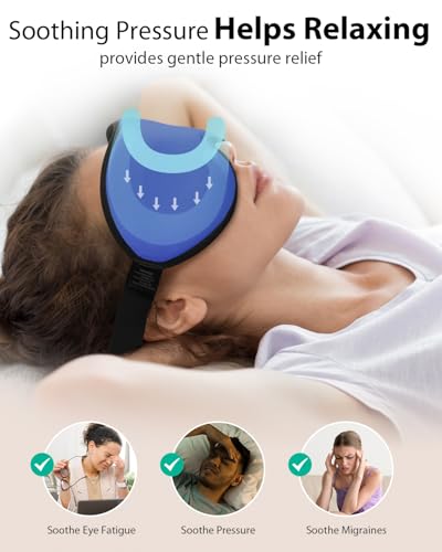 MABAO Weighted Sleep Mask, 100% Blackout Blindfold for Sleeping, Blue - color: Blue