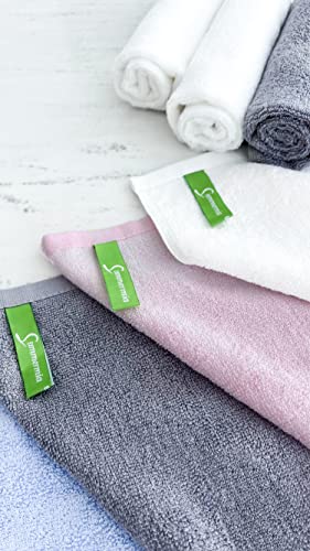 Washcloths 12 Pack 33 x 33 cm - Soft Face Cloths for Your Facial Towel, Wash Cloths for Your Body (White + Teal) - color: White+teal