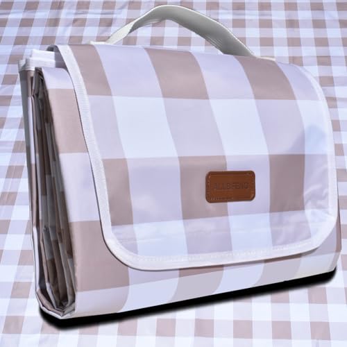 80"x60" Waterproof Sandproof Picnic Mat - Portable Foldable Outdoor Blanket for Beach, Park, Travel & Indoor Use - Lightweight Compact Design, Easy-Carry (Light Brown) - color: Light Brown, size: 80" x 60"