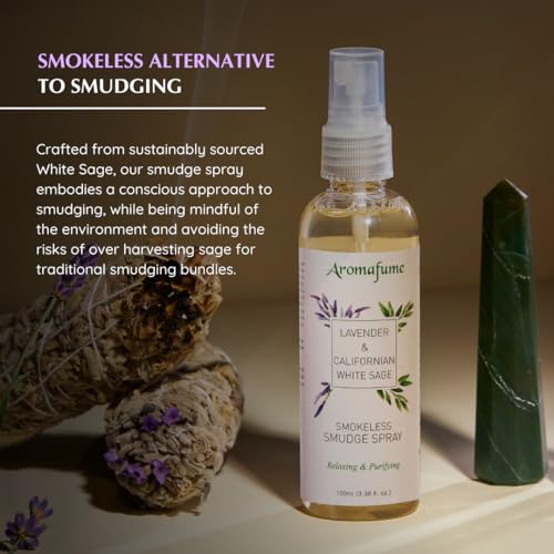 White Sage and Lavender Smudge Spray for Spiritual Cleansing, Aromafume - color: White Sage & Lavender