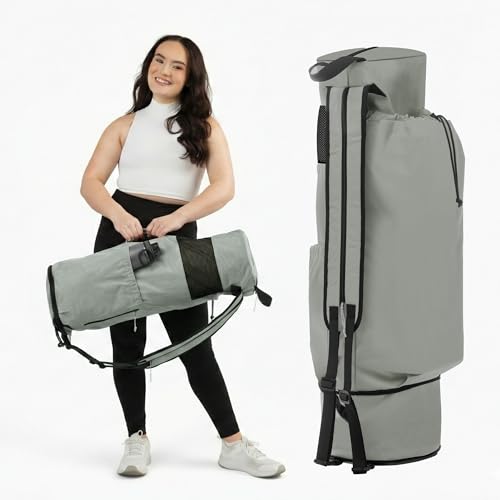MAGNILAY Expandable Yoga Mat Bag, Adjustable Strap, Black, Large - color: Tactical Green