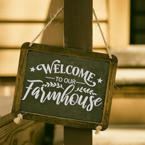 20pcs Farm Stencils for Painting Stencils for Crafts Reusable | Rustic Farmhouse Sign Drawing Stencil Painting on Wood Wall Furniture Card Canvas Paper Fabric Scrapbook Photo Album - style: Farmhouse