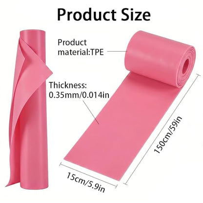 TPE Yoga Resistance Bands Flat Stretch Design Back Stretching Support for Yoga, Dance, Home Fitness and Flexibility Training - color: Pink