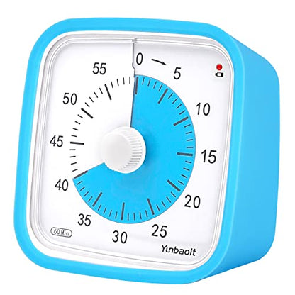 Yunbaoit Visual Timer for Kids, Silent 60-min Countdown Timer, Blue Blue - color: Blue Blue
