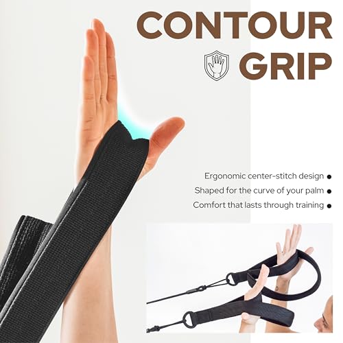 Pilates Loops Compatible with Tonal Smart Home Gym | Double Loop Pilates Straps for Reformer Machine, Soft Padding, Pilates Accessories with T Lock Attachments 2PCS - color: Black