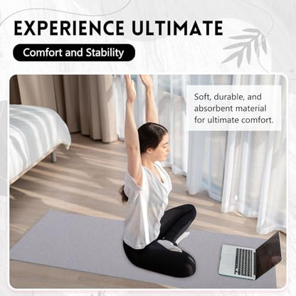 Breling 4 Pack 72 x 24 Inch Non Slip Microfiber Yoga Mat Towels, Light Grey - color: Light Grey