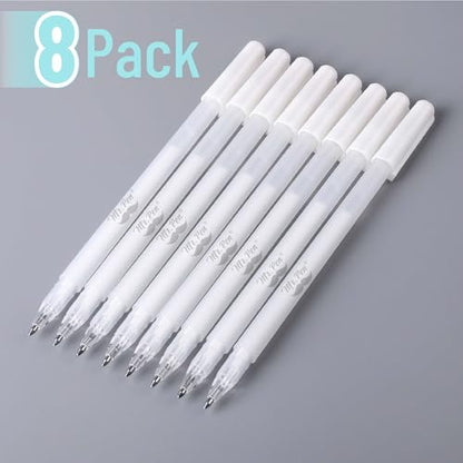 Mr. Pen- White Gel Pens, 8 Pack, 0.8mm | Fine Point White Gel Pens for Black Paper, Bullet Journaling, Card Making, Highlighting, Drawing, Sketching, Scrapbooking - style: White Pens