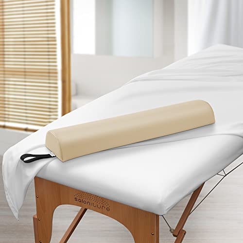 Saloniture Half Round Massage Table Bolster Pillow Pad - 26 x 6 x 3 Inch - Cream - color: Cream