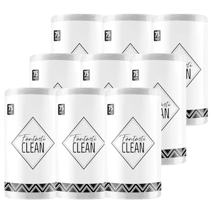 Fantasticlean Microfiber Cleaning Cloth Rolls- 675 Sheets (9 Rolls of Grey) - color: Grey, size: 675 pack