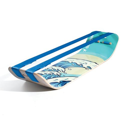 GIBBON SlackBoard, Balance Board Kids & Adults, Slackline Balance Trainer - color: Waves Plus - 2 Line