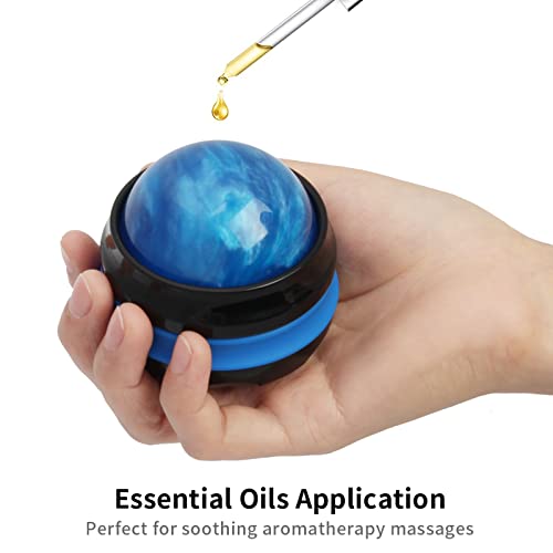 Coolrunner Massage Ball, Manual Roller Massager, Handheld Self Massage Therapy and Relax Full Body Tools for Sore Muscles, Shoulders, Neck, Arms, Legs, Back, Foot, Body (Blue) | Therapy and Relax Full Body Tools for Sore Muscles, Shoulders, Neck, Arms, Le