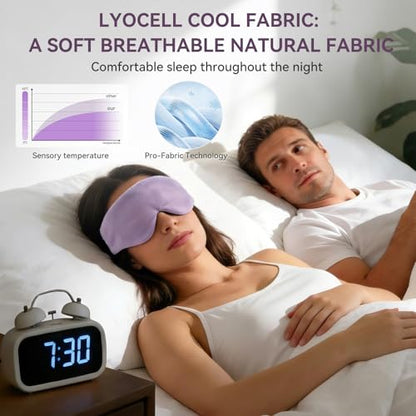 Lyocell Weighted Sleep Eye Mask for Women Men, 5.3oz & 7oz, Cooling, Removable Washable Weighted Bag, Light Blocking Eye Cover, Soft Eye Shade for Travel Essentials, Office Naps, Gift,Purple - color: Purple