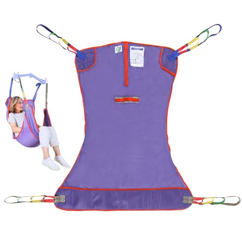 500lbs Mesh Full Body Sling for Lift - Patient Transfer Sling with Wide Pads for Elderly & Disabled,Compatible and Multi-Scene Transfer - color: Purple, size: Small