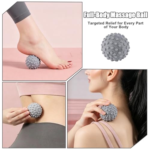 Kalolary Silicone Foot Massage Acupressure Mat with 2 Massage Balls - color: Cool Gray