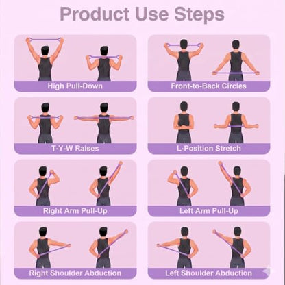 Cur8trend Figure 8 Resistance Bands with Handles for Arms Back Shoulders, 20LB Silicone Exercise Bands for Full Body Workout Yoga Stretching Posture Correction Women Men (Gray)