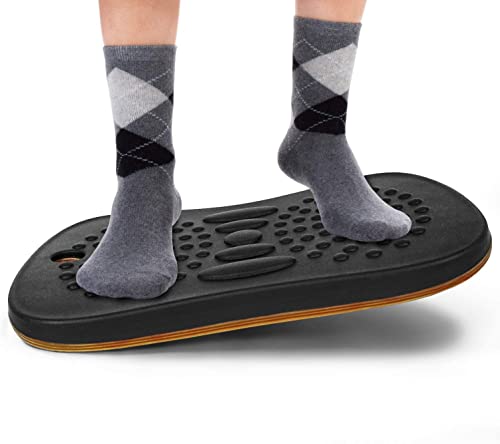 Yes4All Wobble Balance Board for Standing Desk/Anti-Fatigue Office Foam Pad - Standing Desk Mats, Rocker Board, Office Accessories, Wobble Board With Massage Ball - style: Standard Ver