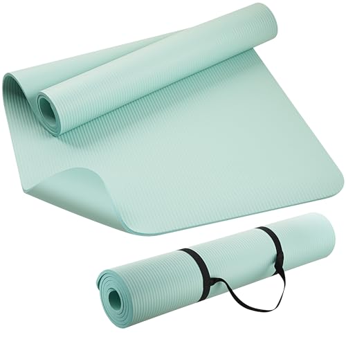 KEEP Extra Thick NBR Yoga Mat for Women & Men, 10mm Thick, 72”x32” Large Exercise Mat with Non-Slip Workout Mat for Yoga, Pilates, Stretching, Meditation – Wide & Cushioned Fitness Mat - color: Green