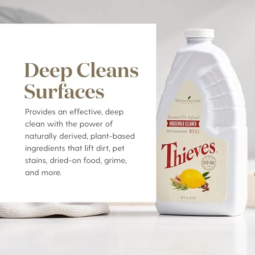 Young Living Thieves Household Cleaner Refill - 64 fl oz - All-Surface Home Cleaner - Plant-Based - Pet-Safe Formula - Water and Essential Oil Infused - size: 64 Fl Oz (Pack of 1)