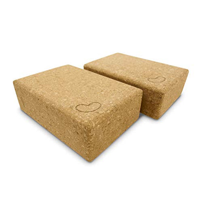 Bean Products Yoga Blocks, Standard & Large Sizes - Studio Grade, Non-Slip, Made from Eco Friendly Materials - 100% Natural Cork or Foam - Improves Stability & Alignment - Single Block or 2 Pack Sets - size: Standard (3" x 6" x 9")