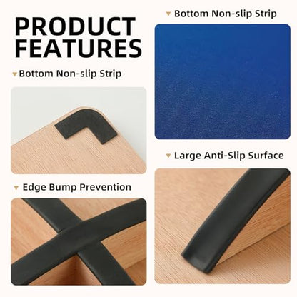 Juoe 360° Balance Board Wobble Board, Up to 350 LBS for Physical Therapy - color: 360° Rotation-Blue