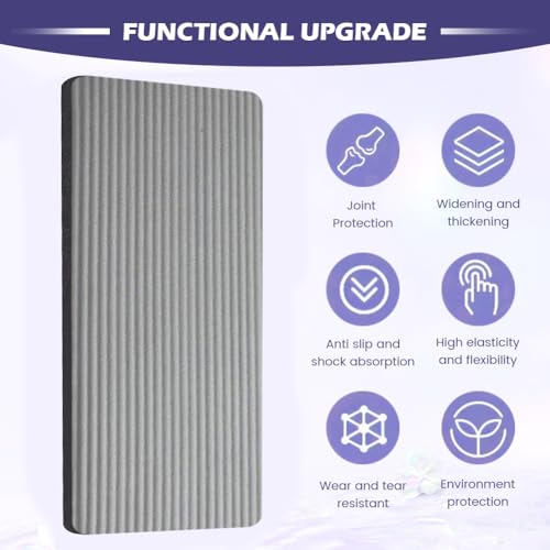 Yoga Knee Pad, Kneeling Pad, Rectangle Yoga Knee Pad Cushion, Yogas Props and Accessories for Women/Men Cushions Knees and Elbows for Kneeling, Pilates(COLOR:Grey 61x25.5x1.5CM)