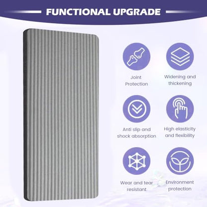 Yoga Knee Pad, Kneeling Pad, Rectangle Yoga Knee Pad Cushion, Yogas Props and Accessories for Women/Men Cushions Knees and Elbows for Kneeling, Pilates(COLOR:Grey 61x25.5x1.5CM)