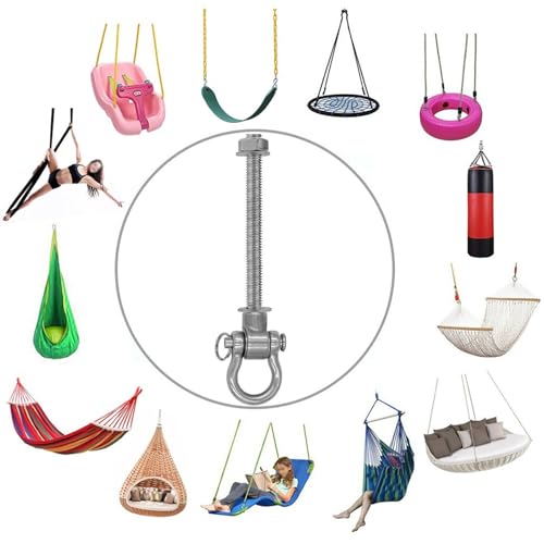 2 Permanent Anti-Rust Heavy-Duty Bearing Swing Hanger Mute (10mm) 180° Swing, 1500 lb, sandbag Yoga Swing Hammock Chair - size: 2 Pack