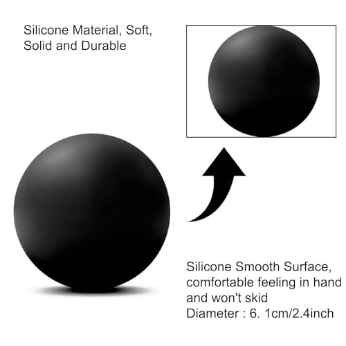 WOVTE Massage Lacrosse Ball for Sore Muscles, Shoulders, Neck, Back, Foot, Body, Deep Tissue, Trigger Point, Muscle Knots, Yoga and Myofascial Release (Black) - color: Black