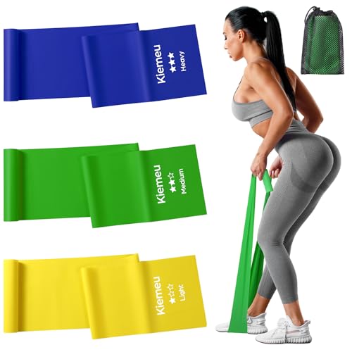 Latex Flat Resistance Bands for Physical Therapy and Rehab, Pilates, Yoga