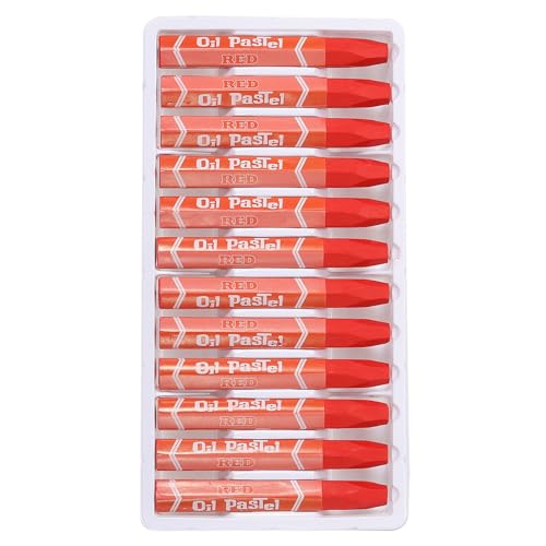 PATIKIL Dark Red Oil Pastels, 12Pcs Soft Oil Crayons Vibrant and Creamy Pastels Stick Art Supplies for Art Painting Drawing Blending Graffiti for Artists Beginners - color: Dark Red