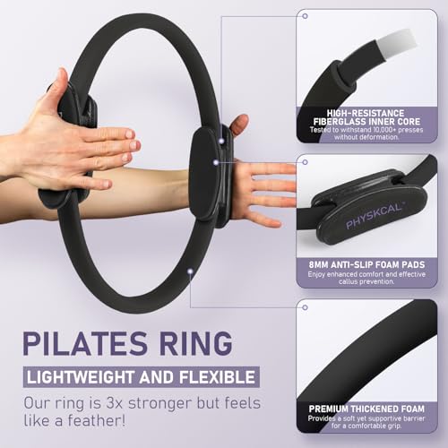 PhysKcal Pilates Ring, 15-Inch Magic Circle with Thick Padded Handle - color: Onyx Night
