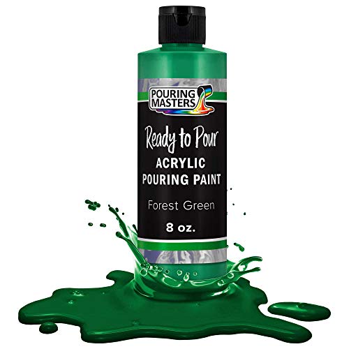 Pouring Masters Forest Green Ready to Pour Acrylic Pouring Paint - Premium 8-Ounce Pre-Mixed Fluid Acrylic Paint - Fluid Art Supplies for Canvas, Wood, Paper, Tile & Rocks | Premium, Pre-Mixed Fluid Acrylic Paint - Fluid Art Supplies for Canvas, Wood, Pap