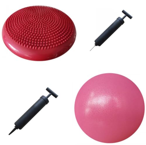 Stability Cushion + Pilates Ball - 1 of Air Stability Wobble Cushion Bundle with 1 of 9-inch Pilates Ball - Pump Included