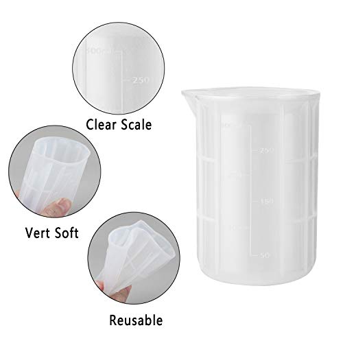 300ml Large Silicone Measuring Cups, 10 oz Epoxy Resin Mixing Cups, Jewelry Casting Molds, Acrylic Paint Pouring, Cup Making, Nonstick Reusable, Set of 2 - size: Large-300ml*2
