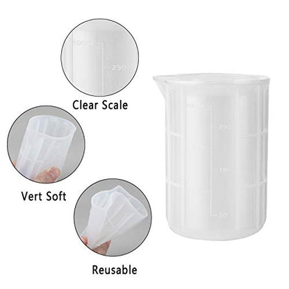 300ml Large Silicone Measuring Cups, 10 oz Epoxy Resin Mixing Cups, Jewelry Casting Molds, Acrylic Paint Pouring, Cup Making, Nonstick Reusable, Set of 2 - size: Large-300ml*2