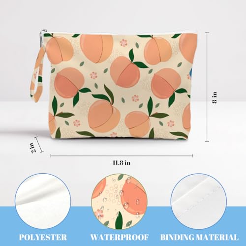 IAXIC Waterproof Tote Bag and Wet Bag Set, Summer Pattern Design for Beach Travel Gym Holiday Gifting - color: Peach