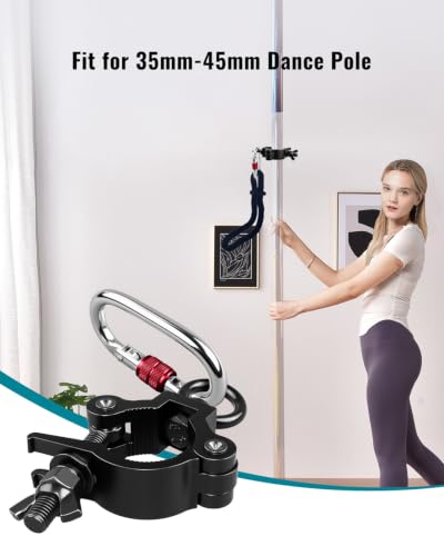 Pole Dancing Hanging Clamp with Carabiner for Aerial Silks, Fitness, Yoga